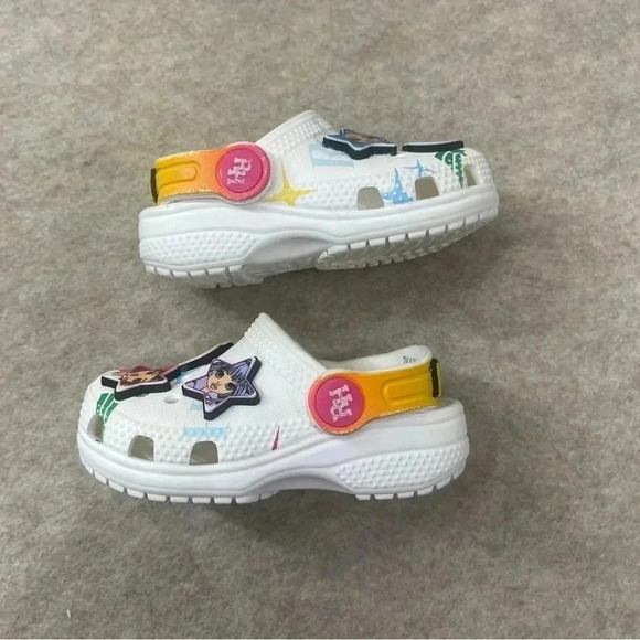 CROCS Kids Classic Rainbow High Toddlers White Slip On Shoes Size C5 Toddler - Picture 7 of 13